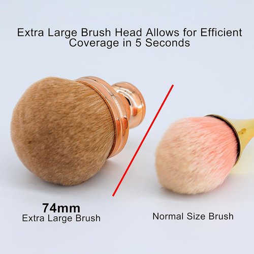 Skiennix Extra Large Body Makeup Brush - 74mm Wide-Headed Kabuki Brush for Self Tanner & Bronzer Blend | Includes Drawstring Bag