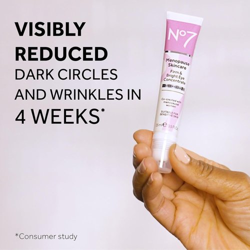 No7 Menopause Skincare Eye Concentrate - Revitalizing Cream for Dark Circles & Puffiness - 15 ml Cooling Roller