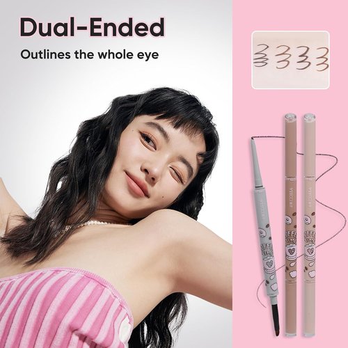 Skiennix Waterproof Gel Eyeliner Pencil - Highly Pigmented, Smudge-Proof, Ultra-Fine Tip - Built-In Brush for Easy Application - 01 Black