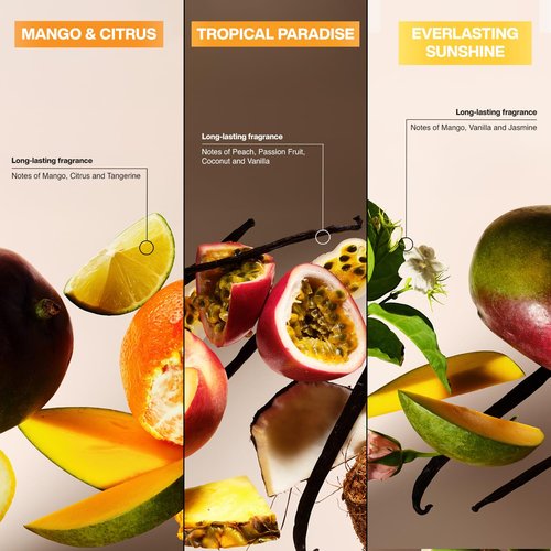 Suave Antiperspirant Deodorant for Women Variety 3-Pack – Tropical Paradise, Mango & Citrus + Everlasting Sunshine, Anti-Staining Invisible Solid, Talc-Free, 2.7 Oz Ea