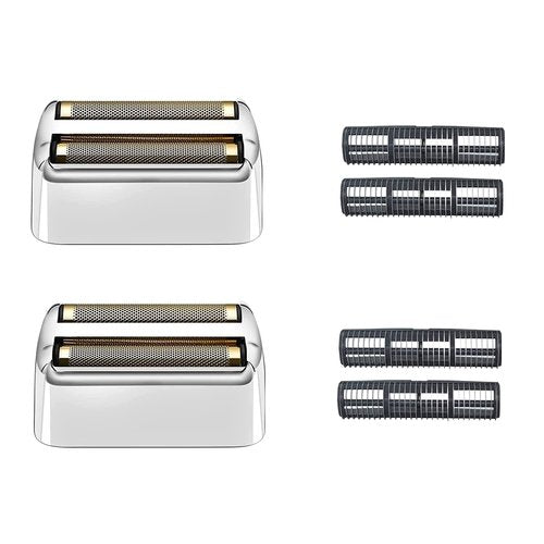 VALLNEI Replacement Foil and Cutters Compatible with BaBylissPRO Double Foil Shaver, Replacement Foil Compatible with BaBylissPRO FXFS2 Shaver,2 PACK (Silver)