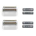 VALLNEI Replacement Foil and Cutters Compatible with BaBylissPRO Double Foil Shaver, Replacement Foil Compatible with BaBylissPRO FXFS2 Shaver,2 PACK (Silver)