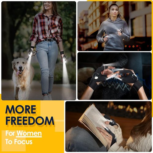 PARIGO LED Flashlight Gloves - Unique Father's Day Gifts for Dad, Grandpa & Husband | Perfect for Camping & Fishing