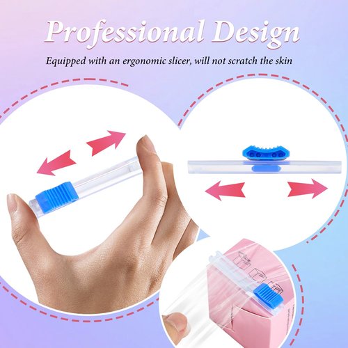 2 Pack Eyebrow Lamination supplies with Ergonomic Slicer, Premium Transparent Preservative Film, Permanent Make Up Cling Wrap Cover Tape Roll Perfect for Lip Brow Lamination Lash Lift