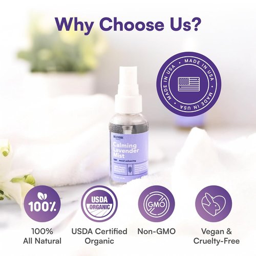 Regine Switzerland Lavender Mist Spray - 100% Natural Hydrating Mister for Face, Body & Hair | Calming Sleep Aid, 2 oz