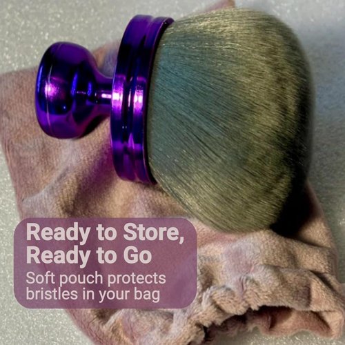 Blend & Blur Extra Large Body Makeup Brush for Self Tanner, Tan Brush for Body Self Tanning Applicator Ultra Soft Kabuki Brush for Body Coverage Perfector, With Travel Bag (PURPLE with travel bag)