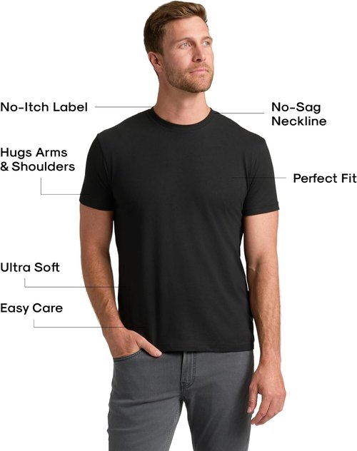 True Classic Men's T-Shirts - Short Sleeve Crew Neck Cotton Blend Tees | Casual & Comfortable