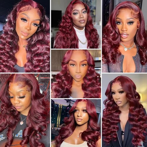 Loose Deep Wave Bundles #99J Burgundy Bundles Human Hair 16 16 16 Inch Wine Red Loose Wave Bundle Human Hair Extensions Double Weft Unprocessed Brazilian Virgin Hair 3 Bundle 50 Grams Per Bundle