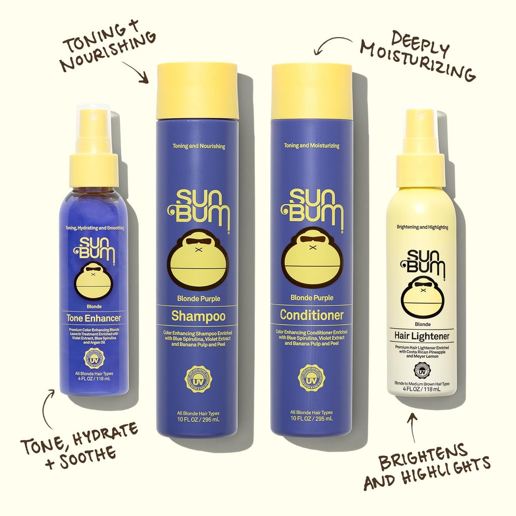 Sun Bum Hair Lightener Spray - UV Protecting Formula for Blonde to Medium Brown Hair - 4 oz