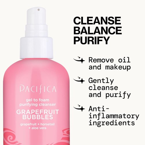 Pacifica Face Wash Foam - Refreshing Grapefruit Cleanser | 8 Ounce Size