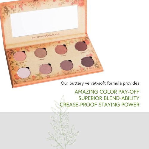 Honeybee Gardens Nude Renaissance Eye Shadow Palette - 8 Highly Pigmented Neutral Shades | Vegan & Talc-Free, 1.3g Each
