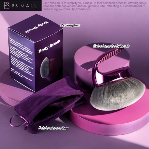 BS-MALL Extra-Large Multi-Purpose Body Brush – Luxury Travel-Friendly Self Tanning & Loose Powder Makeup Brush with Super Soft Bristles for Daily Use & Even Application