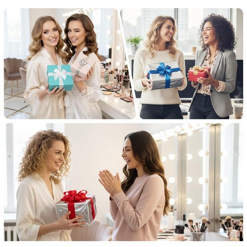 VeloKomo Bestie Gifts for Women - 3 Pcs Friendship Set with Aesthetic Makeup Bag Cute Keychain and Bracelet Travel Accessories Christmas New Year Vacation Birthday Gift for Best Friend Soul Sister