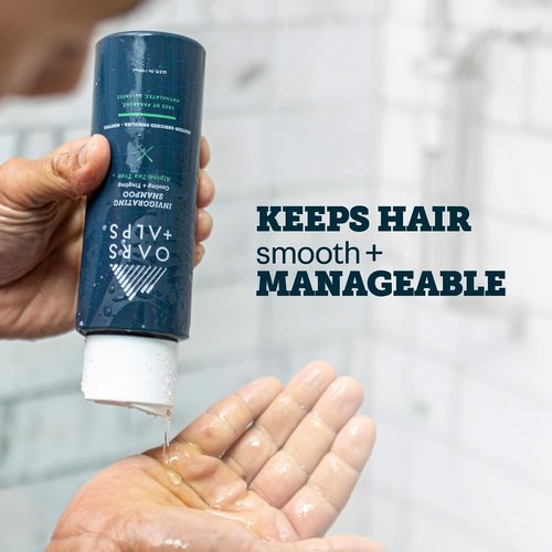 Oars + Alps Men's Shampoo - Sulfate-Free Formula with Witch Hazel & Tea Tree Oil | 13.5 Fl Oz