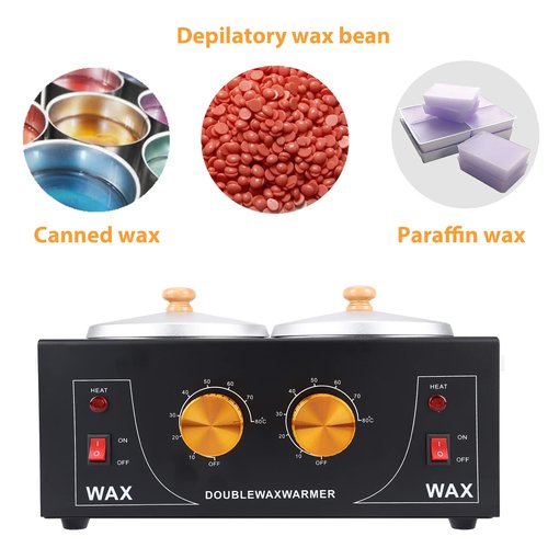 Upgraded Double Non-Stick Wax Warmer, Professional Electric Paraffin Heater with Adjustable Temperature for Facial, Skin Spa Equipment
