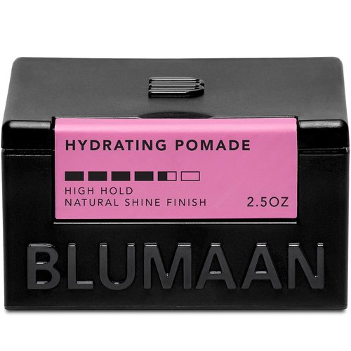 Blumaan Hydrating Pomade - Low Shine, High Hold - Water-Based, Easy to Wash - Perfect for Quiffs & Slick Back Styles - 2.5 oz