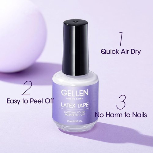 Gellen Liquid Latex | Peel Off Cuticle Guard for Nail Polish | 15ml Skin Barrier Protector - White