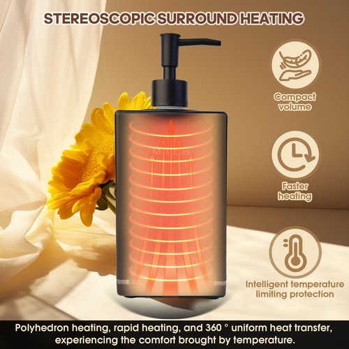 Oil Warmer for Massage, Massage Oil Warmer, Body Oils Heater for Spa, with Two Oil Bottle Dispenser, Adjustable Temperature (Black)