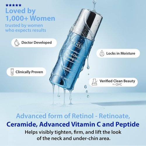 Dr. Denese Neck Firming Serum - Vitamin C & Peptide Roll-On 2 oz for Smooth, Radiant Skin | Enhances Elasticity & Hydration