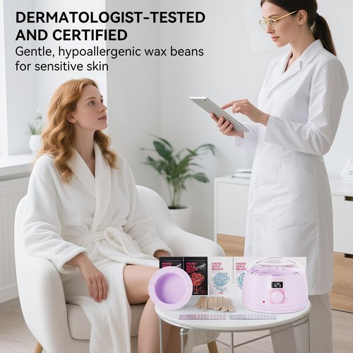 Rosepil Digital Wax Warmer - Beginner-Friendly Waxing Kit with Smart Temp Control, 6 Packs (3 Colors) Wax Beads for Targeted Hair Removal - Ideal for Body, Bikini, face, Home Salon Use
