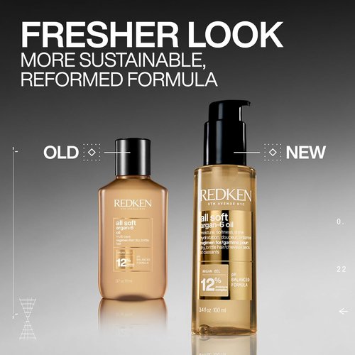 Redken All Soft Argan-6 Oil Treatment - Deep Conditioning for Dry Hair, Adds Softness & Shine