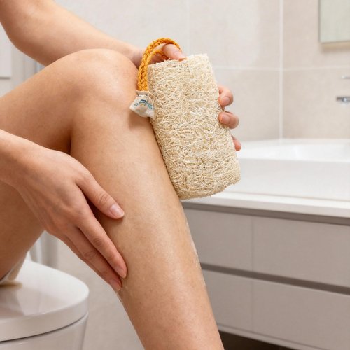 HVB Natural Loofah Exfoliating Bath Scrub, Bath Sponge, Unisex, Suitable for Both Body and Facial Use, Excellent Cleaning Effect. Pack of 4 (1 Box)