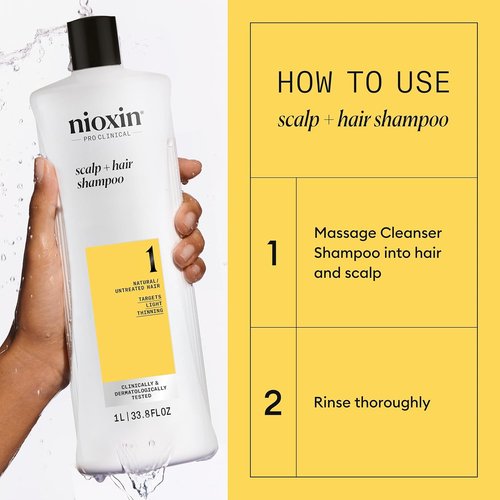Nioxin Shampoo & Conditioner Liter Duo Set - Strengthen & Boost Hair Density for Natural, Colored & Damaged Hair | Systems 1-4