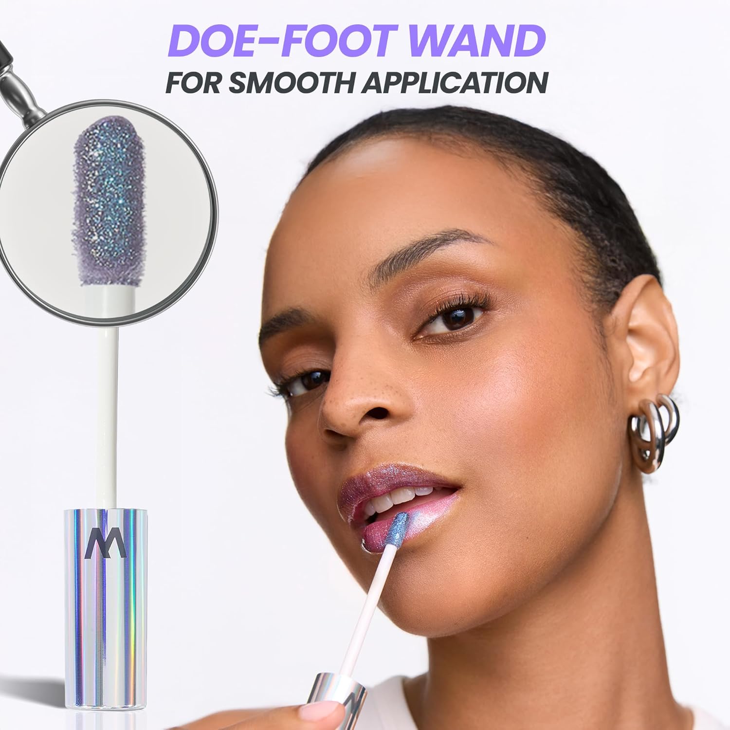 Wonderskin Lip Gloss - Hydrating High Shine Finish with Blue Glitter | Perfect for Stunning Lips