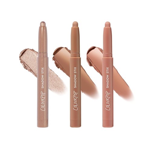 ColourPop Nude Attitude Shadow Stix Makeup Kit - High-Pigment Vegan Cream Eyeshadow Sticks (3 Count) | Matte & Shimmer Finishes