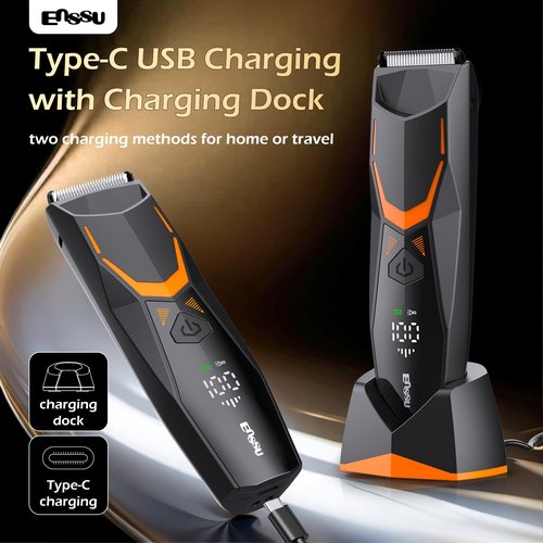 Manscape Body Hair Trimmer for Men with LED Light for Balls/Pubic/Groin/Legs/Chest, IPX7 Waterproof Body Groomer with Ceramic Blade, Fast Charging Shaver for Wet or Dry Use