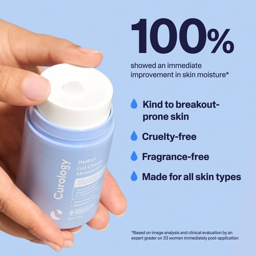 Curology Hydro+ Gel Cream Moisturizer, Lightweight Face Lotion for Sensitive Skin, 1.7 fl oz
