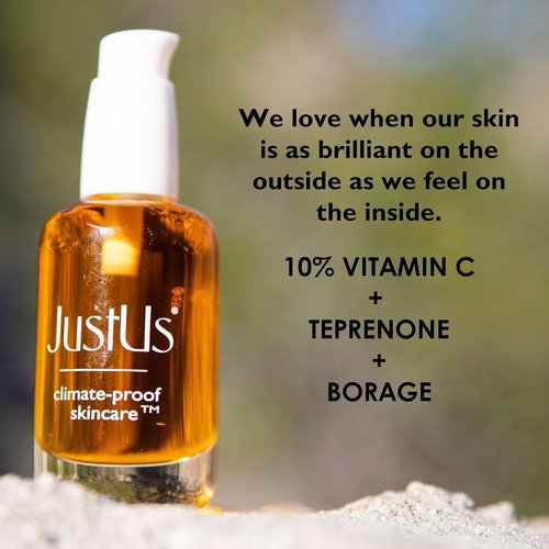 JustUs Skincare Brilliance - Vitamin C Oil Serum for Face | Reduces Age Spots & Hyperpigmentation - 30ml