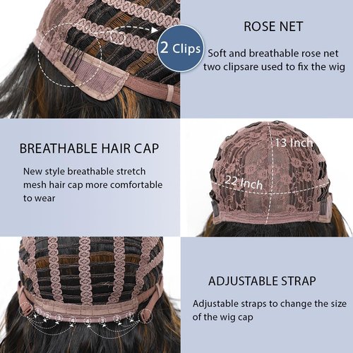 LOSMOEER Auburn Wig with Bangs Short Wavy Copper Red Wigs for Women Shoulder Length Curly Bob Wigs Heat Resistant Synthetic Wigs for Halloween Cosplay Daily Party Use