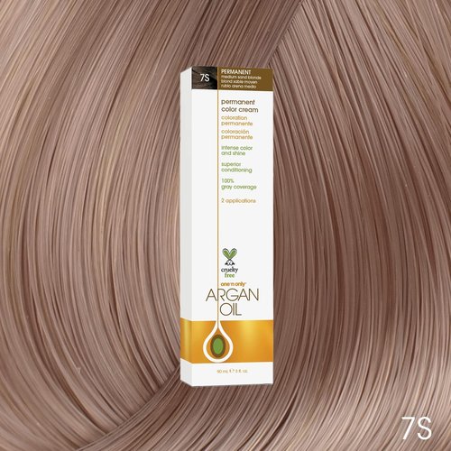One N' Only Permanent Hair Color - Argan Oil Infused Dye for Rich Tones & Gray Coverage - 7S Medium Sand Blonde (3 oz)