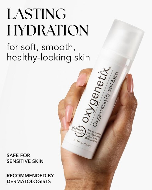 Oxygenetix Oxygenating Hydro-Matrix | Lightweight Aloe-Based Face Moisturizer with Hyaluronic Acid (2.54oz) for Sensitive Skin