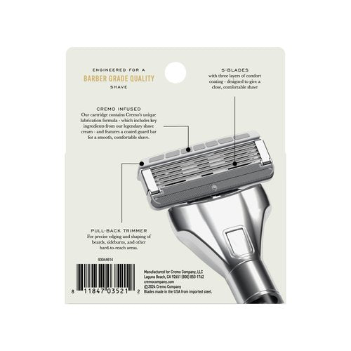 Cremo Razor Refills for Men, Astonishingly Superior Shaving Razors For Men, Compatible with Cremo Razors, 4 Pack