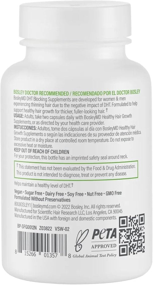 DHT·7 DHT Blocking Supplements - Promote Thicker, Fuller Hair with Saw Palmetto & Reishi - 60 Capsules