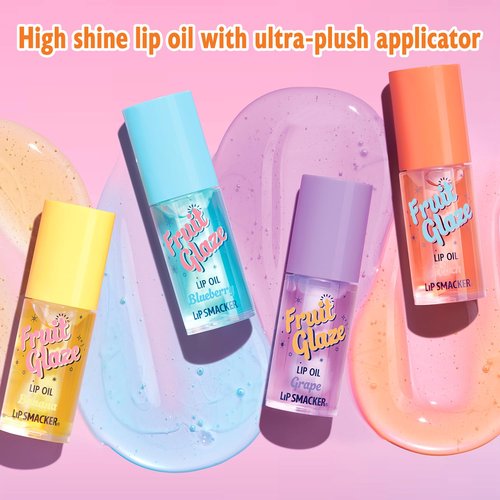 Lip Smacker Fruit Glaze Lip Oil - Ultra-Hydrating, High-Shine Finish, Plush Applicator, Non-Sticky Flavor | Banana
