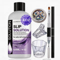 LOUINSTIC PolyGel Slip Solution - 4oz, Nail Extension Anti-Stick Liquid, Art Brush Cleanser, for Poly Extension Gel Kit, with Dual-Ended Nail Brush, for Home DIY Nail Art & Salons