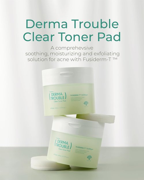 Derma Trouble Clear Toner Pads - 60ct Exfoliating Pads with LHA & PHA for Pore Care | BHA Salicylic Acid for Clear, Glowing Skin