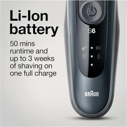 Braun Series 6 6046cs Electric Razor - Wet & Dry Cordless Foil Shaver with Charging Stand & Travel Case - Black