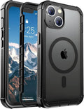 Jaroco Magnetic iPhone 13 Case - Military Grade Drop Protection | Shockproof 2-Layer Bumper - Black