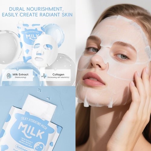 Milk Skincare Set for Kids & Teens,12 IN 1 Moisturizing Milk Skincare for Girls 10-12, Kids Skin Care Set for Girls Ages 8-12, Milk Extract Face Skincare for Women, Valentines Day Gifts for Kids