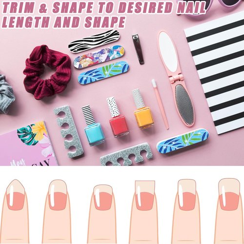 Brillantreal 100-Pack Mini Nail Files 180 Grit - Double Sided Disposable Emery Boards for Natural Nails, Manicure Set