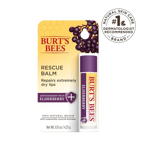Burt's Bees Elderberry Lip Balm - Antioxidant-Rich, Tint-Free Natural Lip Care | 0.15 oz Tube