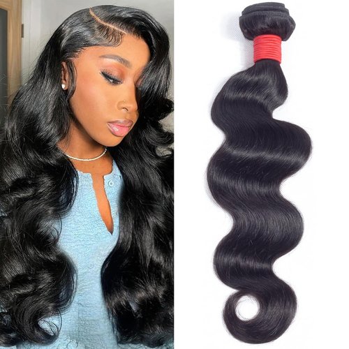 12A Body Wave Bundles Human Hair One Bundle 16 inch 100g 100% Unprocessed Brazilian Virgin Body Wave Human Hair Bundles for Women Natural Black