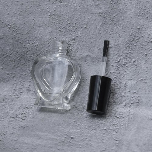 Agidea Empty Nail Polish Bottles Heart Shape, Empty Fingernail Polish Vials Containers Sample Bottles with Brush and Mixing Balls and Funnel for Nail Art Travel Size Pack of 6 (10ML)