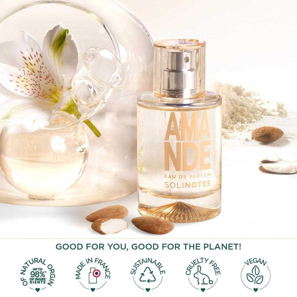 Solinotes Almond Perfume - Unisex Floral Eau De Parfum, 1.7 Fl Oz | Vegan & Cruelty-Free, Made in France