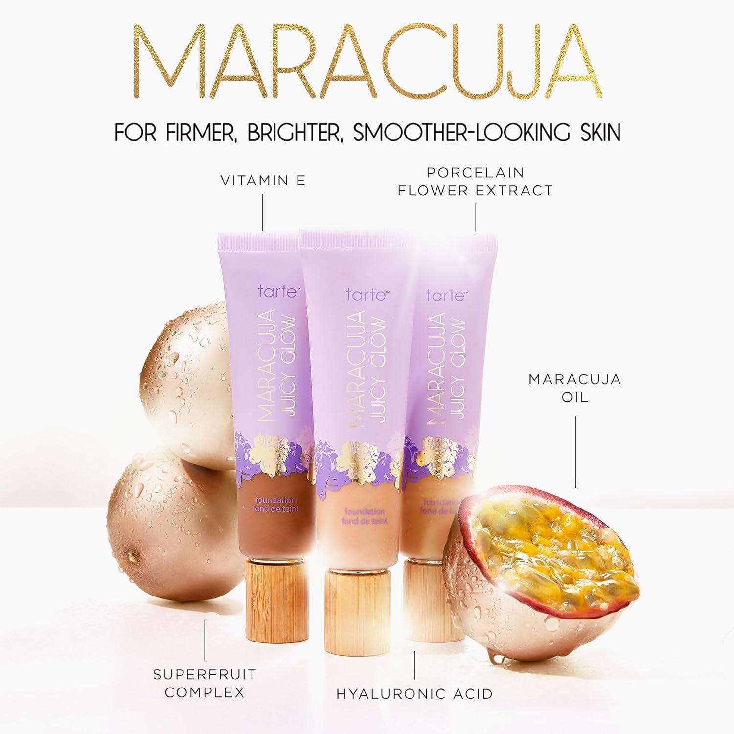 Tarte Maracuja Juicy Glow Tint - Lightweight Tinted Moisturizer with Hyaluronic Acid | Buildable Medium Coverage, Vegan, Cruelty-Free