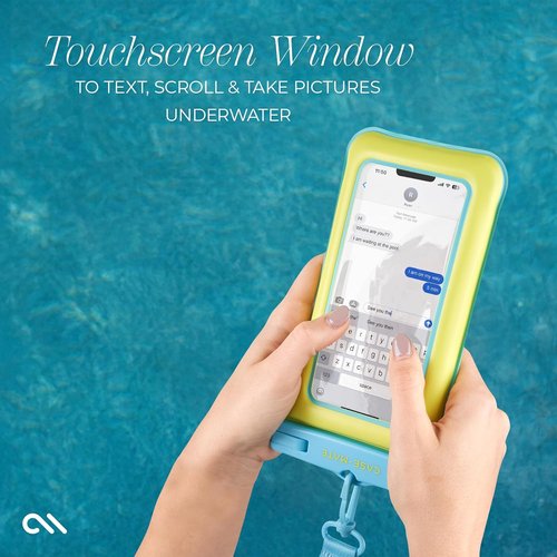 Case-Mate Waterproof Phone Pouch - IP68 Floating Case with Crossbody Lanyard | Touchscreen Friendly - Citrus Splash